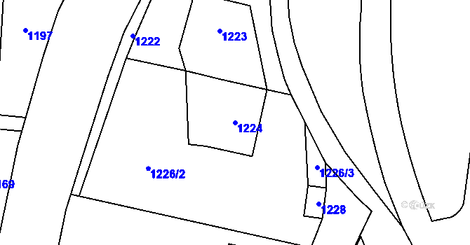 Parcela st. 1224 v KÚ Šternberk, Katastrální mapa