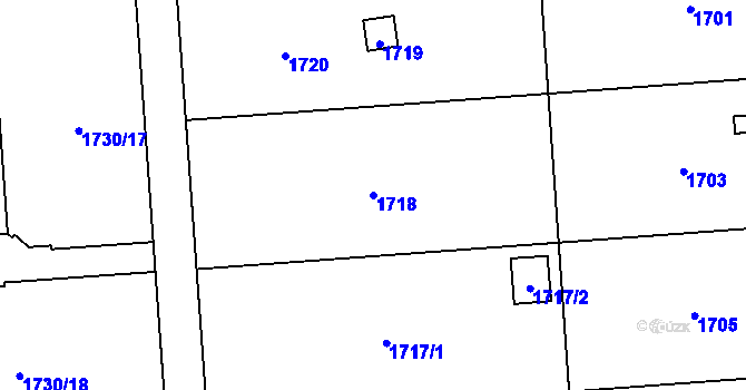 Parcela st. 1718 v KÚ Šternberk, Katastrální mapa