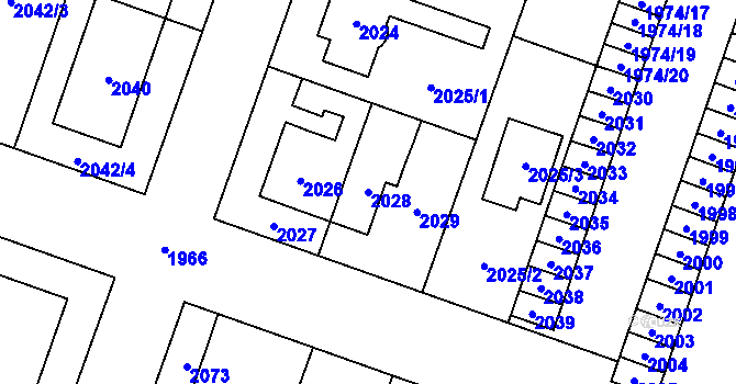 Parcela st. 2028 v KÚ Šternberk, Katastrální mapa