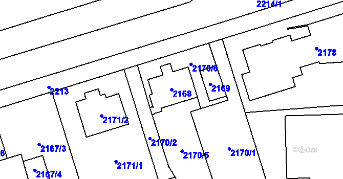 Parcela st. 2168 v KÚ Šternberk, Katastrální mapa
