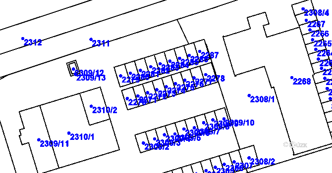 Parcela st. 2274 v KÚ Šternberk, Katastrální mapa