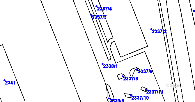 Parcela st. 2338 v KÚ Šternberk, Katastrální mapa