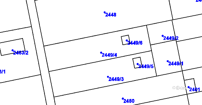 Parcela st. 2449/4 v KÚ Šternberk, Katastrální mapa