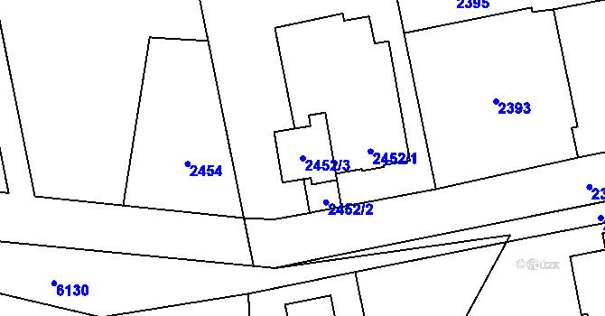 Parcela st. 2452/3 v KÚ Šternberk, Katastrální mapa
