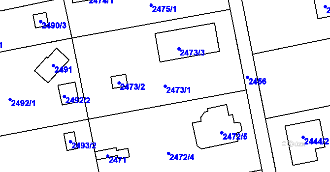 Parcela st. 2473/1 v KÚ Šternberk, Katastrální mapa