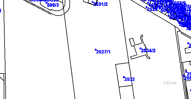 Parcela st. 2527/1 v KÚ Šternberk, Katastrální mapa