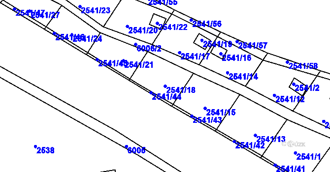 Parcela st. 2541/18 v KÚ Šternberk, Katastrální mapa