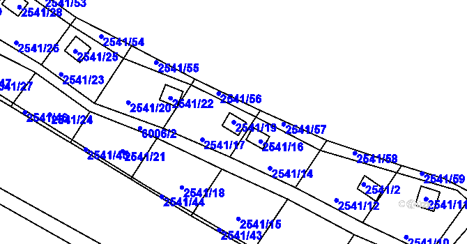 Parcela st. 2541/19 v KÚ Šternberk, Katastrální mapa