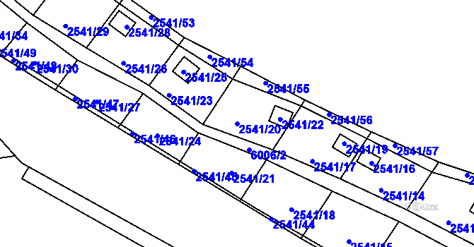 Parcela st. 2541/20 v KÚ Šternberk, Katastrální mapa