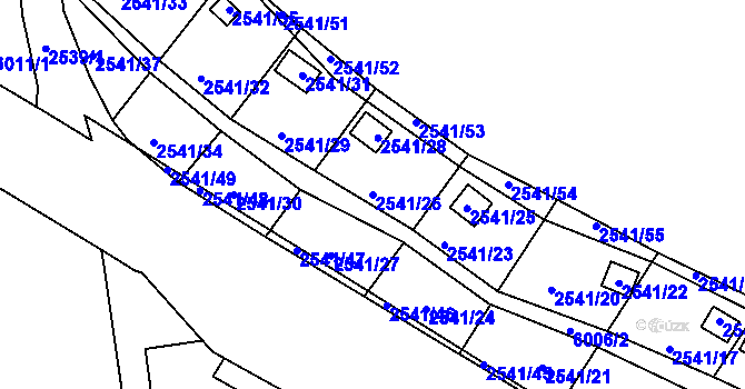 Parcela st. 2541/26 v KÚ Šternberk, Katastrální mapa