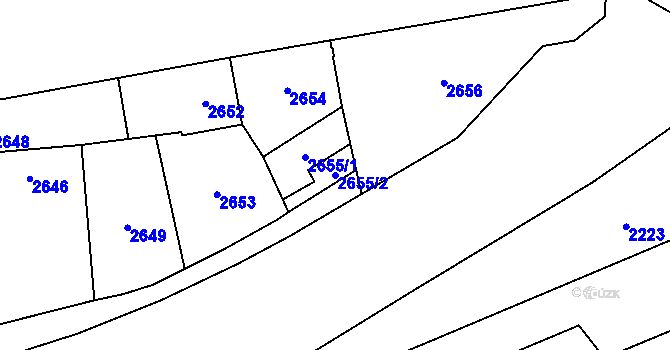 Parcela st. 2655/2 v KÚ Šternberk, Katastrální mapa
