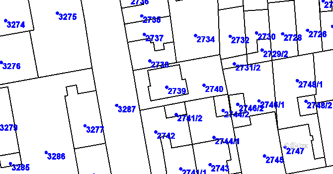 Parcela st. 2739 v KÚ Šternberk, Katastrální mapa