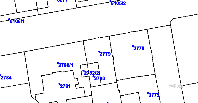 Parcela st. 2779 v KÚ Šternberk, Katastrální mapa