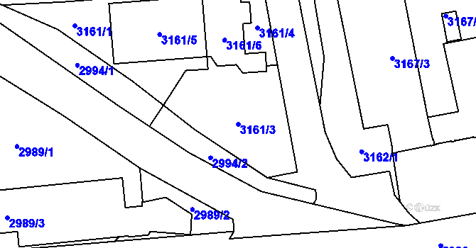 Parcela st. 3161/3 v KÚ Šternberk, Katastrální mapa