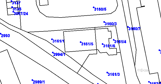 Parcela st. 3161/5 v KÚ Šternberk, Katastrální mapa
