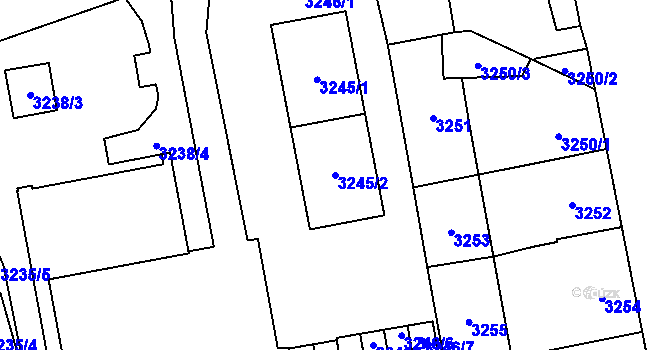 Parcela st. 3245/2 v KÚ Šternberk, Katastrální mapa