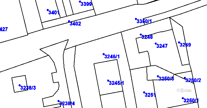 Parcela st. 3246/1 v KÚ Šternberk, Katastrální mapa