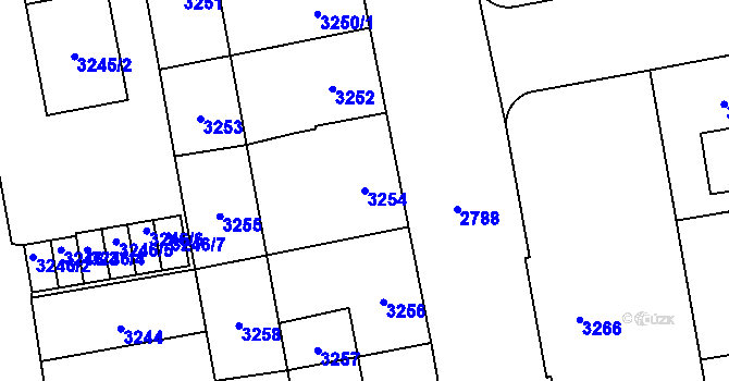 Parcela st. 3254 v KÚ Šternberk, Katastrální mapa