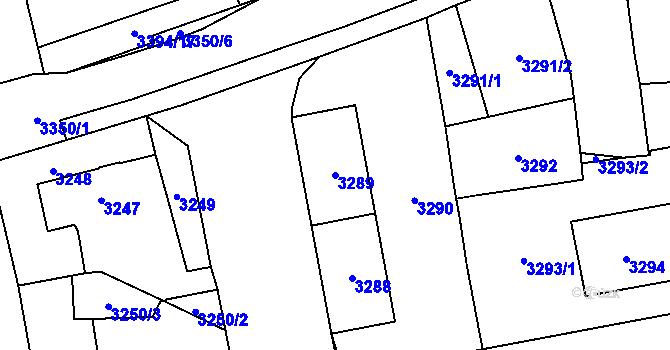 Parcela st. 3289 v KÚ Šternberk, Katastrální mapa