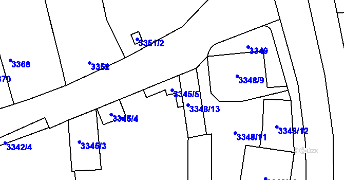 Parcela st. 3345/5 v KÚ Šternberk, Katastrální mapa