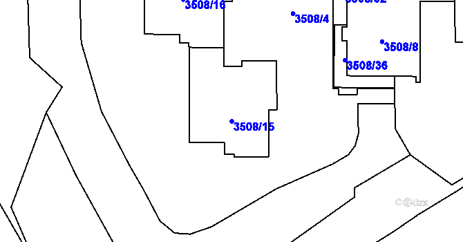 Parcela st. 3508/15 v KÚ Šternberk, Katastrální mapa