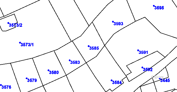 Parcela st. 3585 v KÚ Šternberk, Katastrální mapa