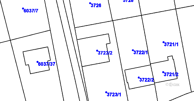 Parcela st. 3723/2 v KÚ Šternberk, Katastrální mapa