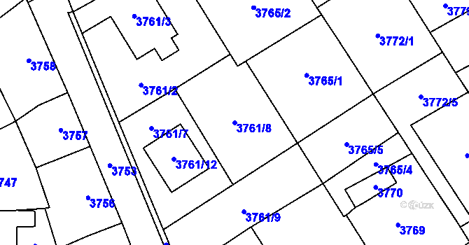 Parcela st. 3761/8 v KÚ Šternberk, Katastrální mapa