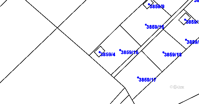 Parcela st. 3859/4 v KÚ Šternberk, Katastrální mapa
