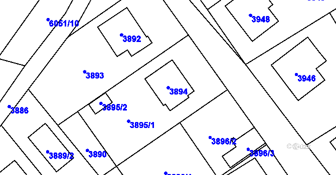 Parcela st. 3894 v KÚ Šternberk, Katastrální mapa