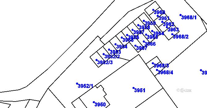 Parcela st. 3952/2 v KÚ Šternberk, Katastrální mapa