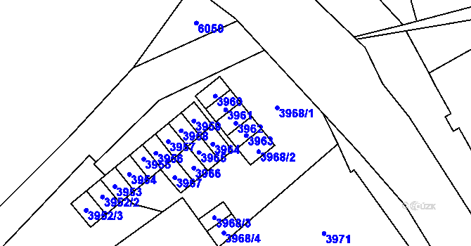 Parcela st. 3962 v KÚ Šternberk, Katastrální mapa