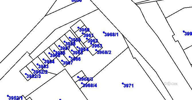 Parcela st. 3968/2 v KÚ Šternberk, Katastrální mapa
