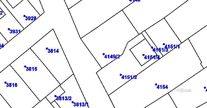 Parcela st. 4149/2 v KÚ Šternberk, Katastrální mapa