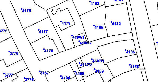Parcela st. 4180/2 v KÚ Šternberk, Katastrální mapa