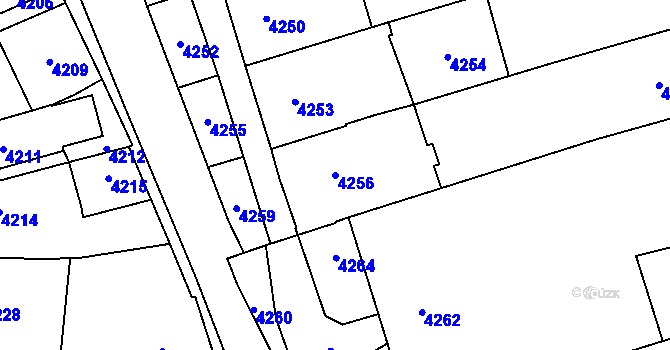 Parcela st. 4256 v KÚ Šternberk, Katastrální mapa