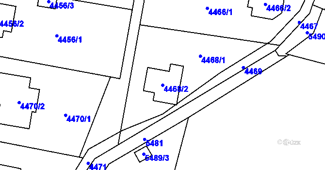 Parcela st. 4468/2 v KÚ Šternberk, Katastrální mapa