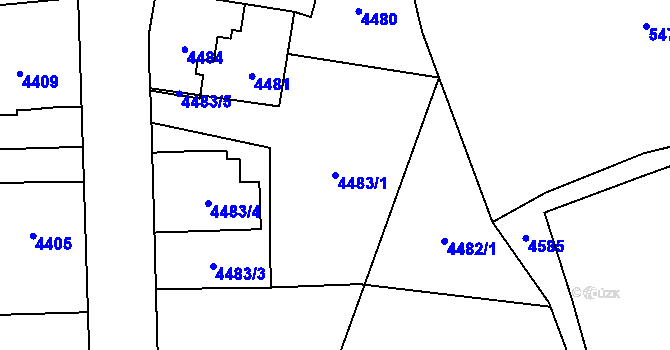 Parcela st. 4483/1 v KÚ Šternberk, Katastrální mapa