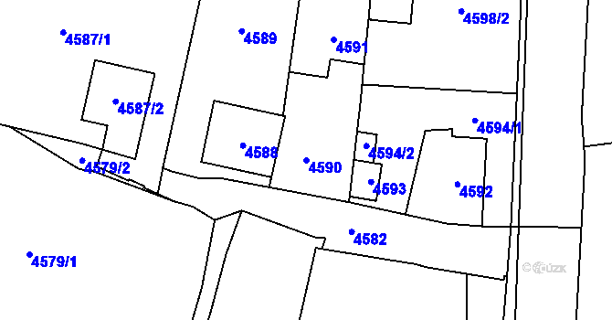 Parcela st. 4590 v KÚ Šternberk, Katastrální mapa