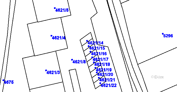Parcela st. 4621/15 v KÚ Šternberk, Katastrální mapa