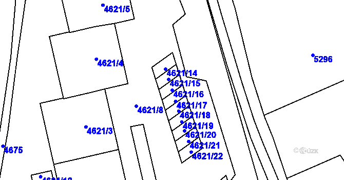 Parcela st. 4621/16 v KÚ Šternberk, Katastrální mapa