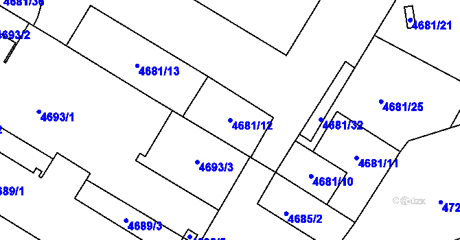 Parcela st. 4681/12 v KÚ Šternberk, Katastrální mapa