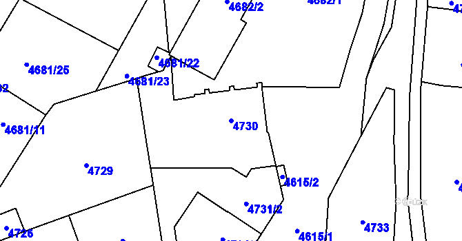 Parcela st. 4730 v KÚ Šternberk, Katastrální mapa