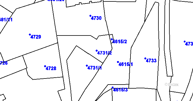 Parcela st. 4731/2 v KÚ Šternberk, Katastrální mapa