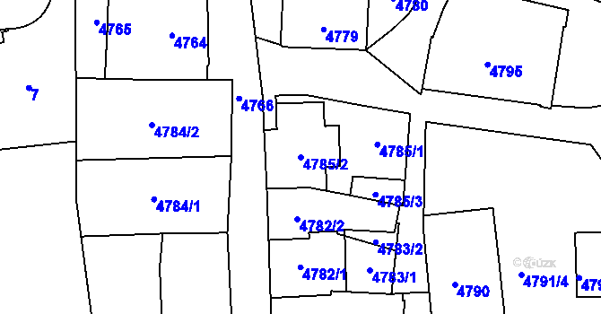Parcela st. 4785/2 v KÚ Šternberk, Katastrální mapa