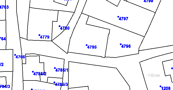 Parcela st. 4795 v KÚ Šternberk, Katastrální mapa