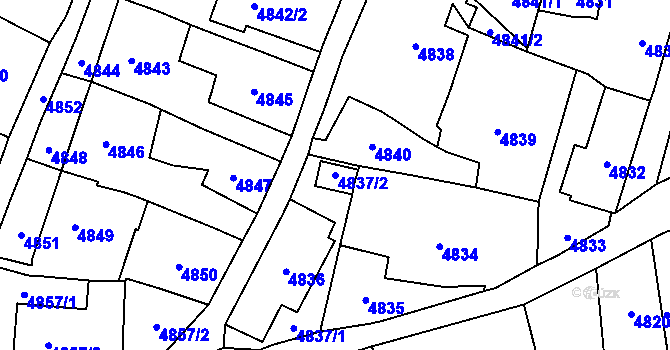Parcela st. 4837/2 v KÚ Šternberk, Katastrální mapa