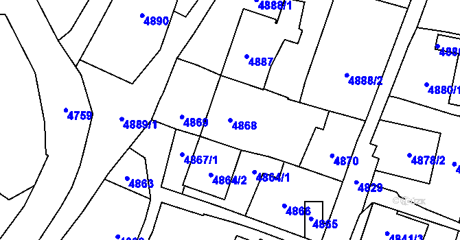 Parcela st. 4868 v KÚ Šternberk, Katastrální mapa