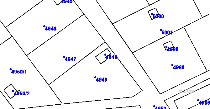 Parcela st. 4948 v KÚ Šternberk, Katastrální mapa