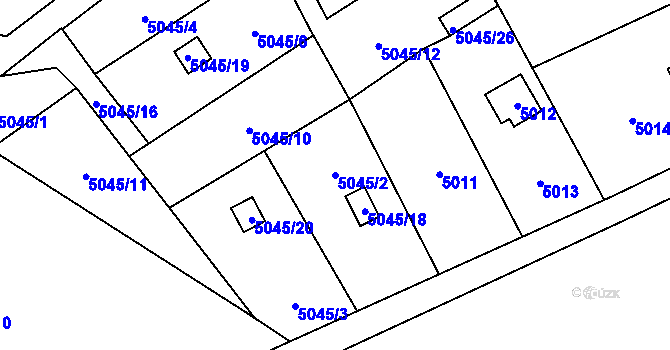 Parcela st. 5045/2 v KÚ Šternberk, Katastrální mapa